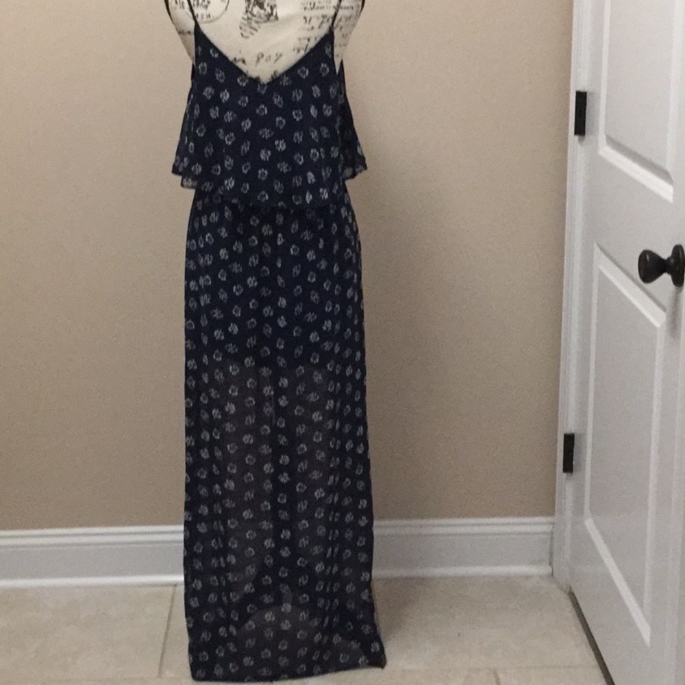 Express navy and pink spaghetti strap maxi dress - Picture 5 of 8